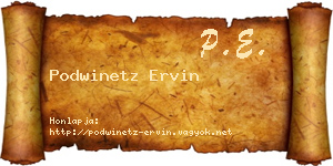 Podwinetz Ervin névjegykártya